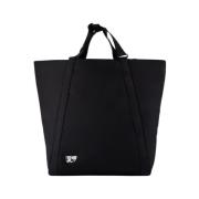 Sort Nylon Shield Shopper Taske