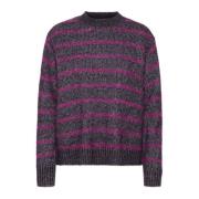 Stribet Pullover Sweater Lilla Violet