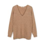 Kamel V-Hals Raglan Sweater