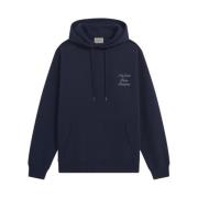 Calligraphy Slogan Hoodie i Navy Blue