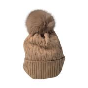 Beige Flettet Dame Hat