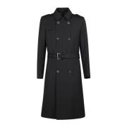 Lang Dobbeltbrystet Trenchcoat