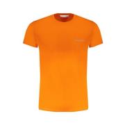 Orange T-shirt med tryk