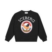 KIDS -Black crewneck sweatshirt with Daffy Champions print