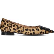 Brun Leopard Print Ballerina Sko