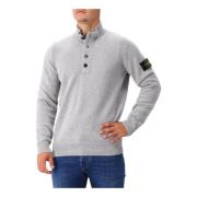 Melange Grey Half Zip Strik Trøje