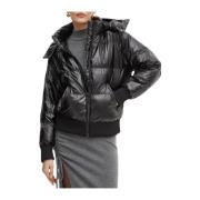 Metallic Hoodie Puffer Jakke