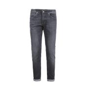 Sort Slim Fit Jeans med Metal Logo