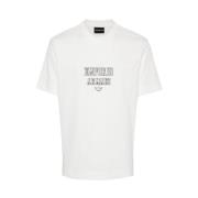 Hvid Bomuld Jersey T-shirt med Broderet Logo