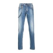 Blå Straight Jeans Casual Stil