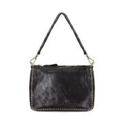 Sort Crossbody Taske med Gyldent Hardware