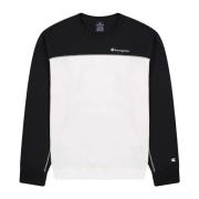 Farveblok Fleece Sweatshirt med Rund Hals