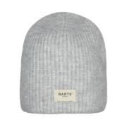 Ribstrikket Beanie Hat med Label Patch