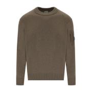 Valnød Crewneck Jumper med Linse Lomme