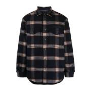 Blåt Check Overshirt