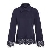 Navy Broderet Bluse Cedarsbbelaina Stil