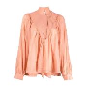 Boheme Pink Bomuld Silke Bluse