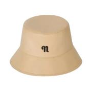 Beige Læder Bucket Hat Caran