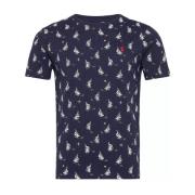 Marineblå Slim Fit T-shirt med logo