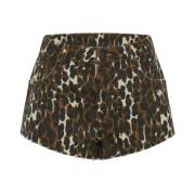 Brun Leopard Print Cheeky Shorts