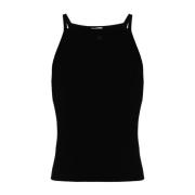 Sort Rib Strik Tank Top