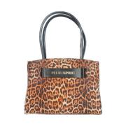 Leopard Print Shopping Bag med Logo