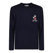 Uld crew neck pullover med logo