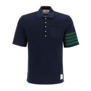 4-Bar Polo Shirt med Ribbet Lomme