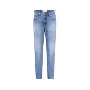 Lavtaljede Distressed Blå Jeans