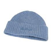 Blå Strikket Unisex Beanie Hat