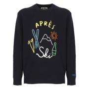 Blå Uldblanding Crewneck Sweater