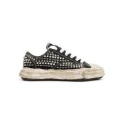 Studded Canvas Low-Top Sneaker i Sort