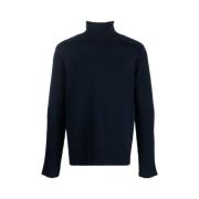 Blå Uld Langærmet Sweater