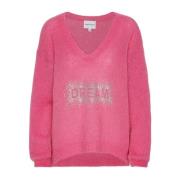 Krystal Drøm V-Hals Pullover Pink