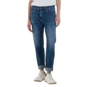 Blå Marty Slim Boyfit Jeans