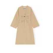 Stilfuld Beige Trenchcoat med Broderet Logo