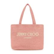 Pink Raffia Tote Bag