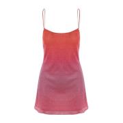 Pink Lurex Gradient Mini Dress