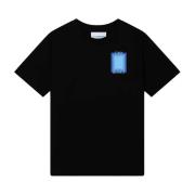 Sort Logo Print Bomuld T-shirt