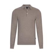 Merino Polo LS i Sand