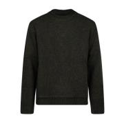 Grøn Uld Rund Hals Sweater