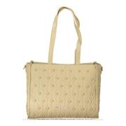 Beige Skuldertaske med Aftagelig Rem