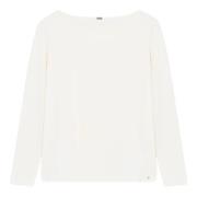 Jill Langærmet Off White Stilfuld Top