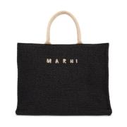 Raffia Effekt Tote Taske