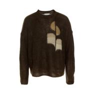 Jacquard Logo Uld Mohair Sweater