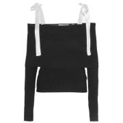 Off-Shoulder Strik Top Med Stropper