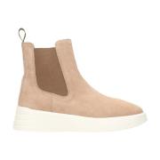 Beige Suede Chelsea Støvler