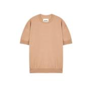 Mørk Beige Uld T-Shirt