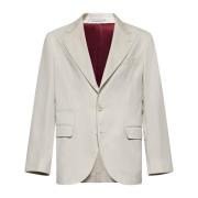 Beige Blazer Peak Lapels Jacket