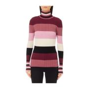 Stribet sweater pink